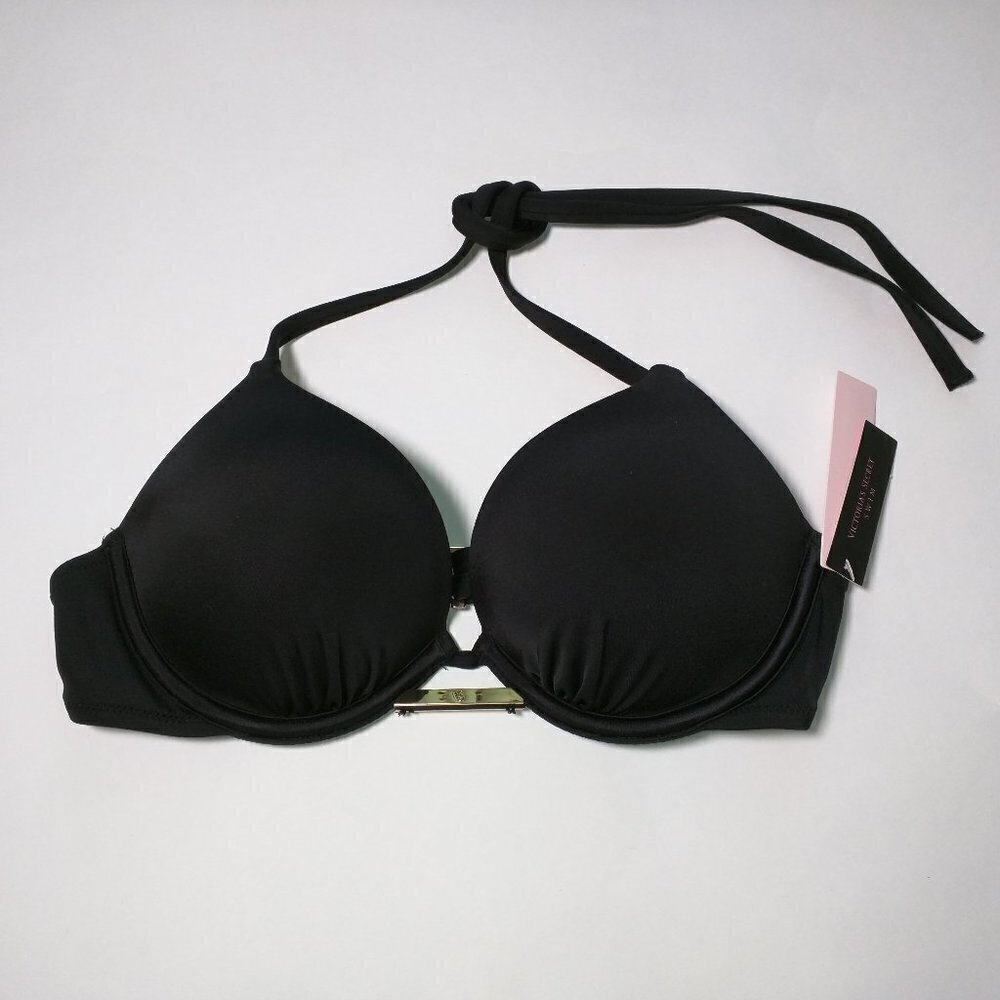 Victoria Secret 38D Bombshell Push Up Bikini Top Black
